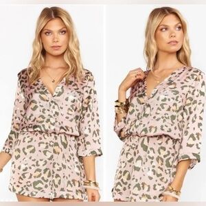 Show Me Your MuMu Walker Blush Pink Cheetah Romper - Size M